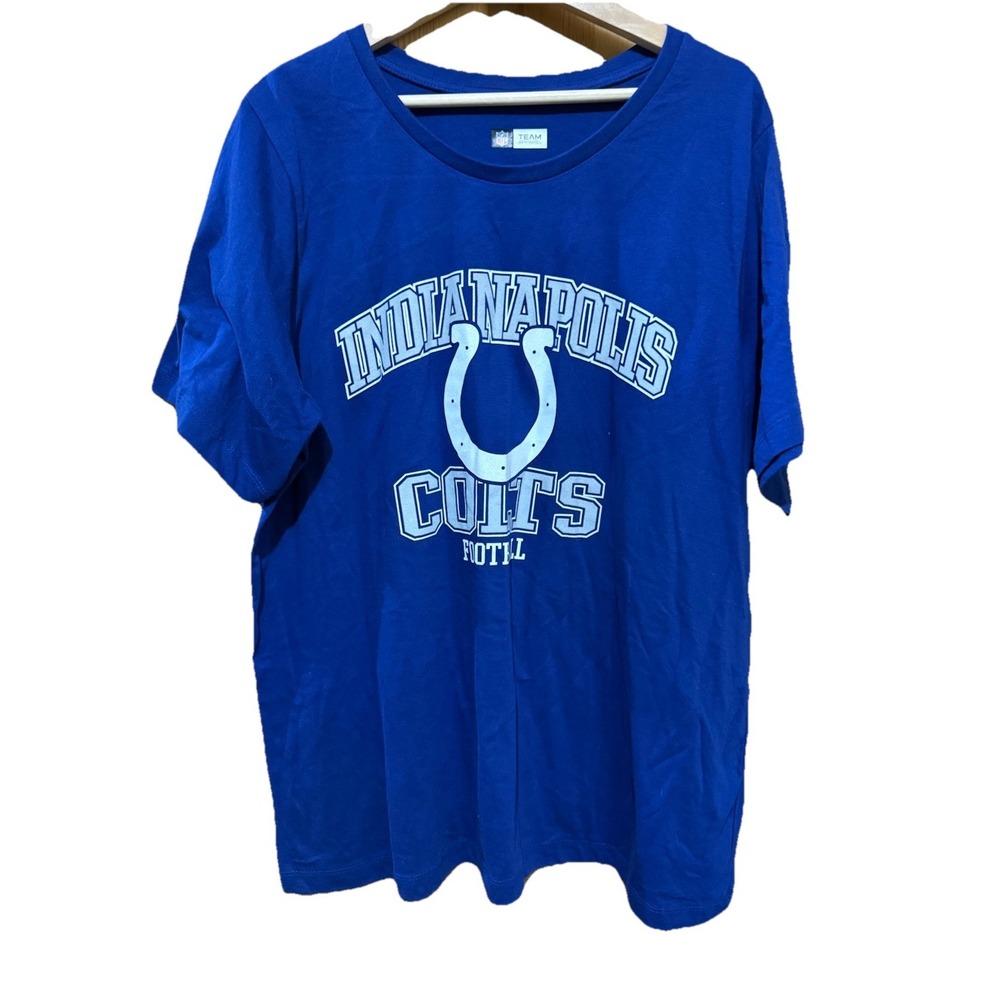 Indianapolis Colts NFL Team Apparel Sports Women's Tee Blue Short Sleeves 2X NWT